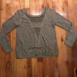 Paper Crane Grey Sweater - open back